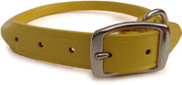 Auburn Leather - Rolled Round Dog Collar - 10"-12" - Yellow