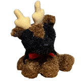Ganz - Christmas Soft Spots - Black & Brown Dog Reindeer 5" Beanbag Plush - Rare