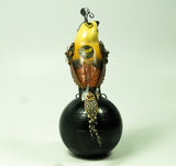 Mullanium - Steampunk Inspired Sculpture - Roufus Backed Finch on Ball