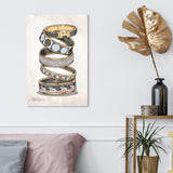 The Oliver Gal Artist Co. Fashion and Glam Wall Art Canvas Prints 'Arm Candy Noir' Home Décor, 16 in x 24 in, Stretched