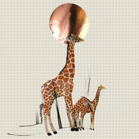 Bovano - Wall Sculpture - Single Giraffe with Sun