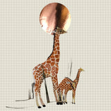 Bovano - Wall Sculpture - Single Giraffe with Sun