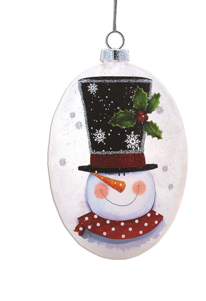 Stony Creek - 5" Glass Ornament - Whimsy Top Hat Snowman
