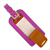 Graphic Image - Goatskin Leather - Passport Case & Luggage Tag - Orchid