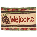 Pine Cone Welcome Jellybean Accent Washable Rug 20" x 30" JB-SB003