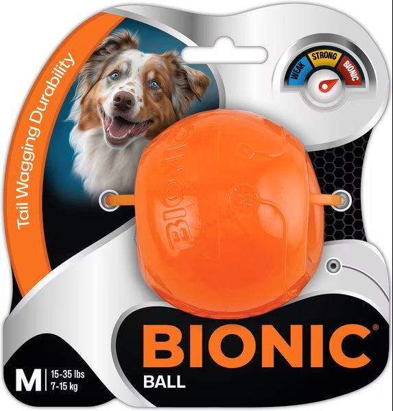 BIONIC Dog Toy - Medium Ball & Treat Shaker - Durable Interactive Chew Toys 15-35 lbs.