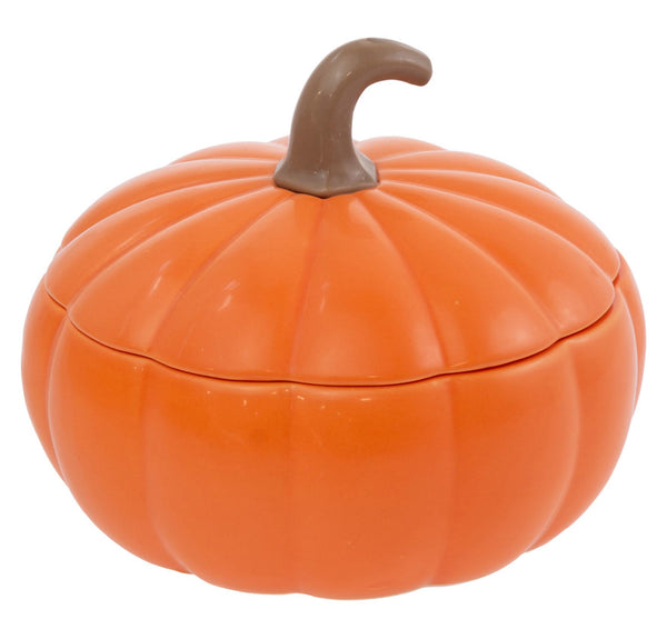 Boston International - Large Pumpkin Serving Bowl & Lid - Orange