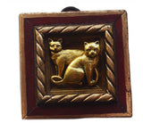 Museum Bees - Red Lacquered Frame w/ Cats - 2.5"