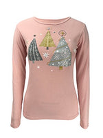 Green 3 - Women's Long Sleeve T-Shirt - Metallic Trees Pink - Small