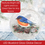 GC - Bluebird Crackle - 6" LED Lighted Crackle Glass Globe