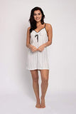 Pretty You London - EcoVero - Chemise Nightdress - Ecru Stripe - Size 10-12