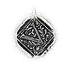 Wax Insignia - Seal Charm - Silver Plated - "V"