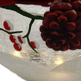 GC - Christmas Cardinal - 6" LED Lighted Crackle Glass Globe