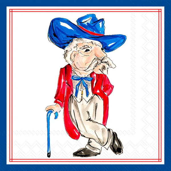 Boston International - 3-Ply 5" Cocktail Napkins 20 Count - Hometown Pride/ Blue Colonel
