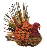 Boston International - 9.5" Weave Turkey Figurine - - Twig Turkey