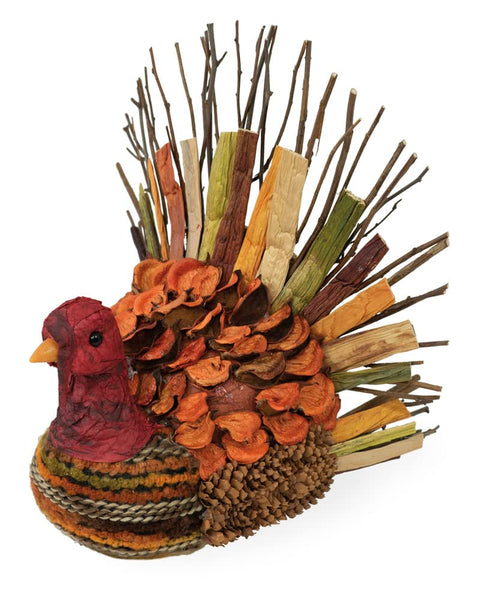 Boston International - 7" Weave Turkey Figurine - Twig Turkey