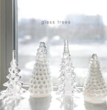 Boston International - 9.5" Glass Christmas Tree - Winter White Shimmer