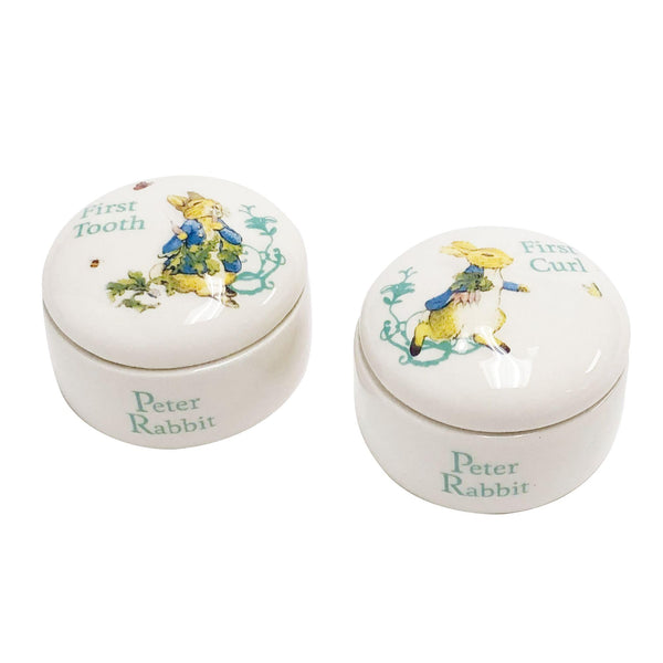Enesco - Beatrix Potter Peter Rabbit - Baby Keepsake Set - Tooth & Curl Boxes