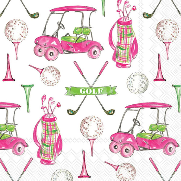 Boston International - 3-Ply 5" Beverage Napkins - Girly Golf