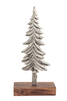 Boston International - Small Silver Spruce Christmas Tree on Wood Base