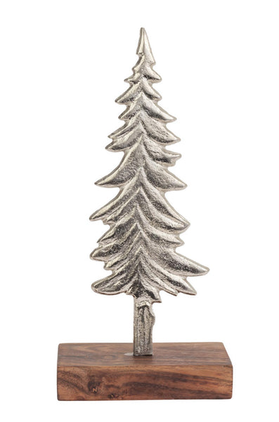 Boston International - Small Silver Spruce Christmas Tree on Wood Base