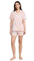 BedHead - S/S Cotton Poplin Shorty PJ Set - Charming Charleston - Medium