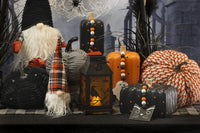 Boston International - 7"x5" Ceramic Pumpkin- Squat Black  Dot w/ Cat Tag