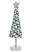 Boston International - Large Cone Christmas Tree - Blue & Silver Tree w/ Star