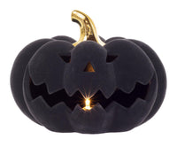 Boston International - Large Black Flocked Velvet Jack O Lantern  - LED