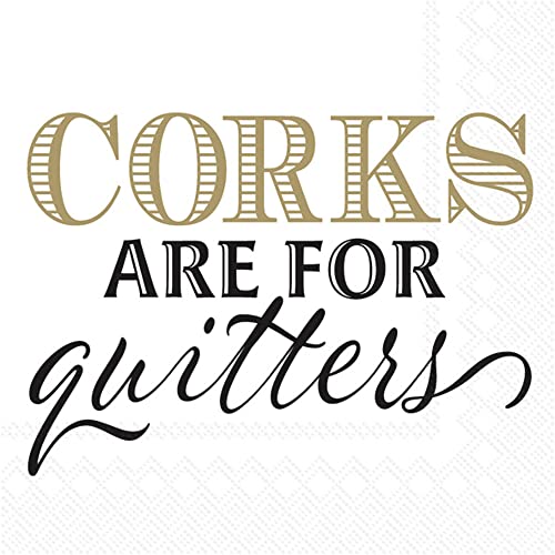 Boston International - 3-Ply 5" Cocktail Napkins - Corks are for Quitters