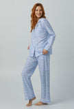 BedHead - Classic L/S Woven Cotton Silk Pajama Set - Something Blue - Medium
