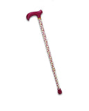 Red Frangipan Finish Adjustable Fashion Walking Cane with Wooden Handle