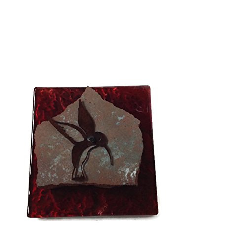 MH Designs Inc. - Ruby Red Glass & Granite Hummingbird Wall Hanging #1