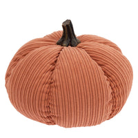 Boston International - Small Corduroy Plush Pumpkin - Terracotta Orange