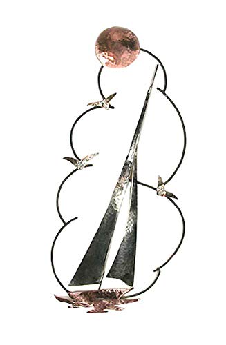Bovano - Wall Sculpture -  Sailboat with Sun and Three Gulls