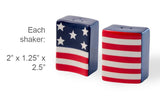 Boston International Ceramic Salt and Pepper Shaker Set, Americana Stars and Stripes