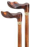 Harvy Canes - Amber Acrylic On Cherry-Left Hand Palm Grip - Walking Cane - 36" - Amber