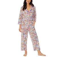 BedHead - 3/4 Sleeve Cropped Stretch Jersey PJ Set - Fountain Garden - Large