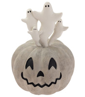 Boston International - Halloween Figurine 7" x 10" Jack-O-Lantern w/ Ghosts