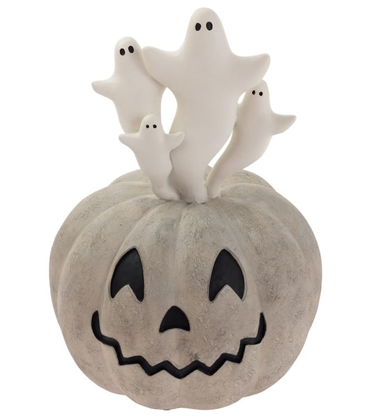 Boston International - Halloween Figurine 7" x 10" Jack-O-Lantern w/ Ghosts