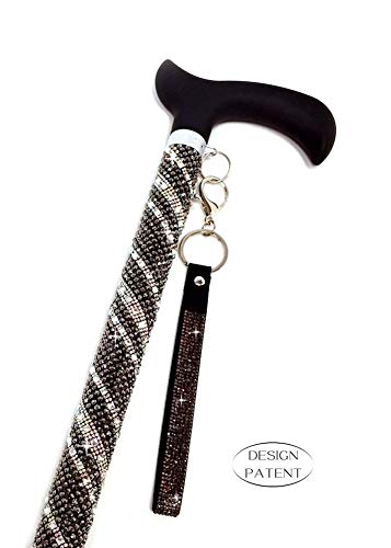 Jacqueline Kent Sugar Cane - Adjustable Cane - Hematite AB