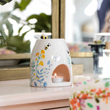 Lisa Angel UK - Ceramic Wax Melt Burner - Cornflower Blue Floral Bee