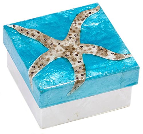 Kubla Craft - Capiz Shell Trinket Box - Starfish