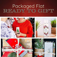 Flatyz Handmade Twin Wick Unscented Thin Flat Candle - Red Winter Christmas House