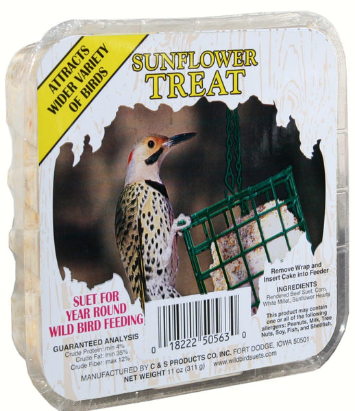 C&S 50563 Pictorial Label Sunflower Suet Treat, 10-Ounce
