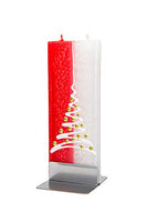 Flatyz - Twin Wick Flat Candle - Christmas Tree, Red & White