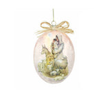 Stony Creek - 5" Light-Up Glass Ornament - Madonna and Child Beige