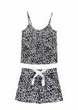Pretty You London - Bamboo Cami Shorts PJ Set - Luxe Leopard - Size 14