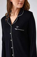 Pretty You London - Bamboo Pajama Set - Black - Size 10