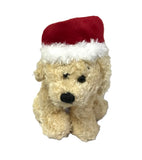 Ganz - Christmas Soft Spots - Yellow Dog Santa 5" Beanbag Plush - Rare